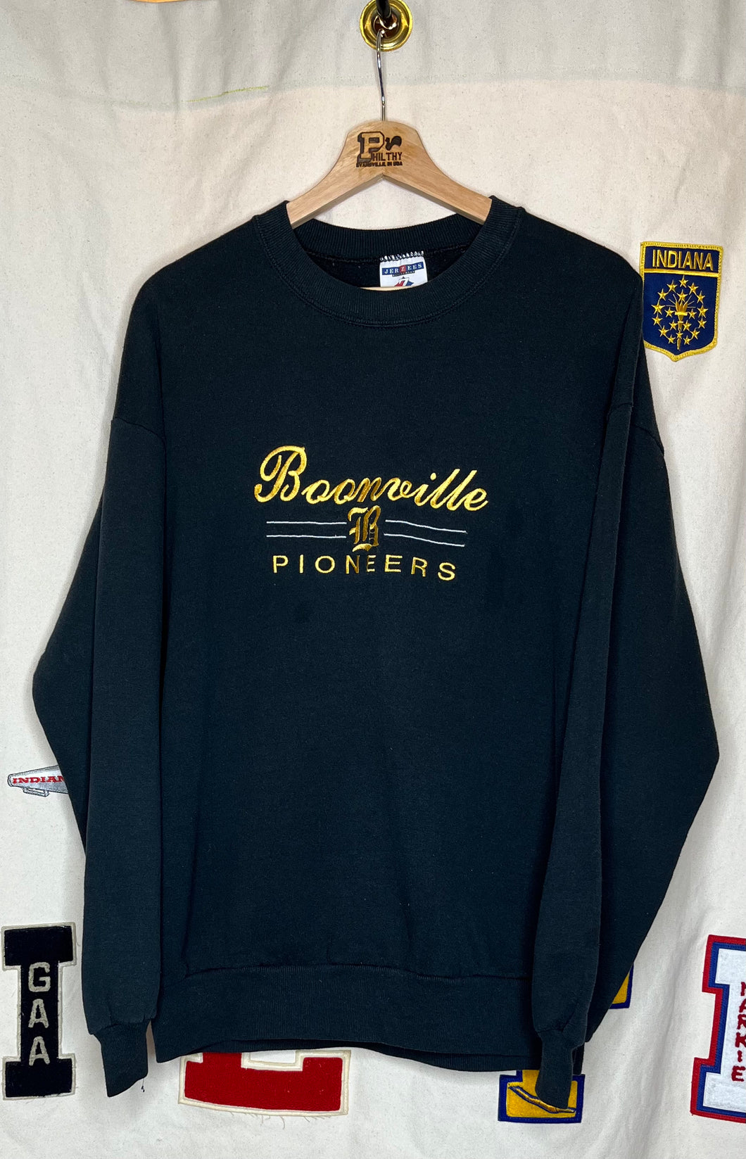 Vintage Boonville Pioneers Embroidered Crewneck: XL
