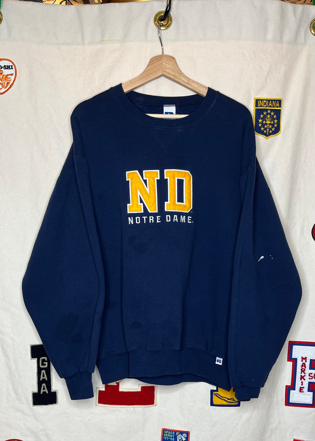 Notre Dame Fighting Irish Russell Athletic Embroidered Crewneck: XL