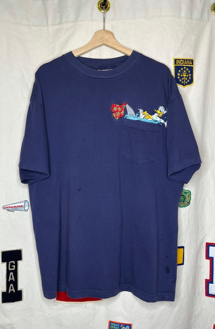 Donald Duck Disney Embroidered T-Shirt: L/XL