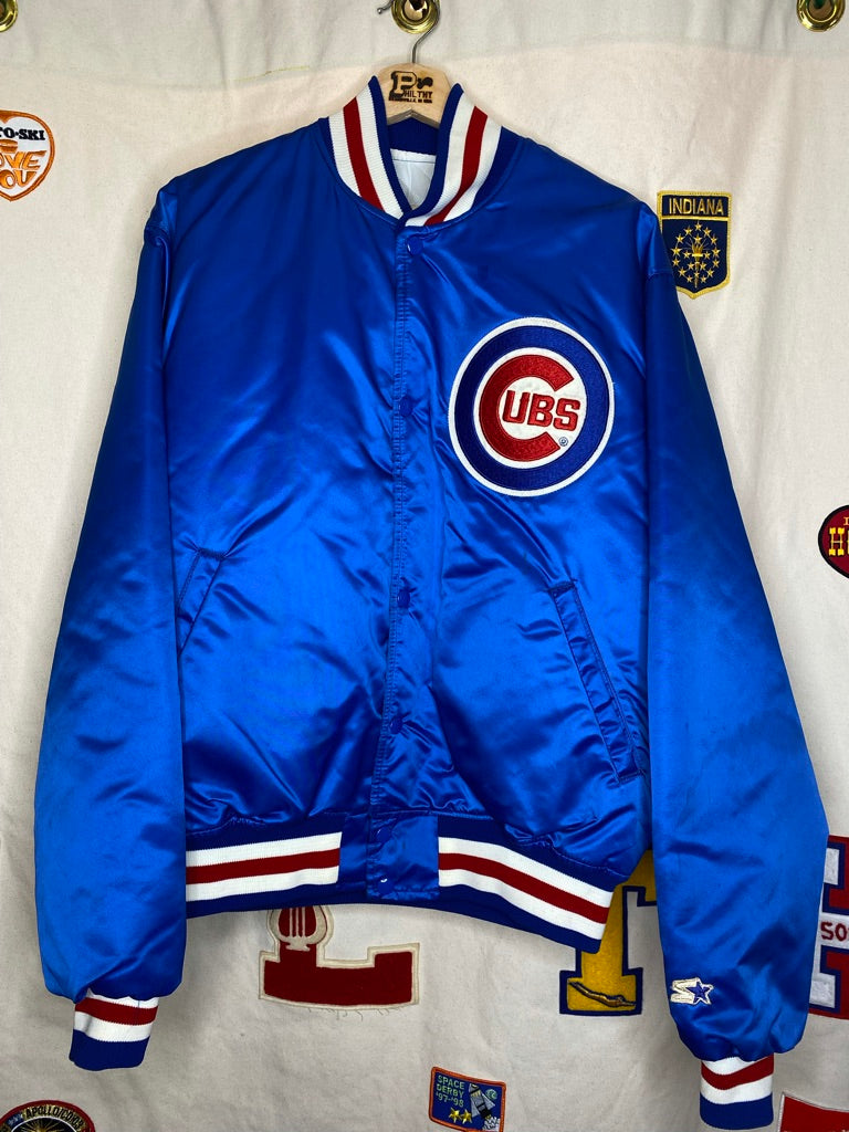 Vintage Chicago Cubs Satin Jacket by Starter: XL