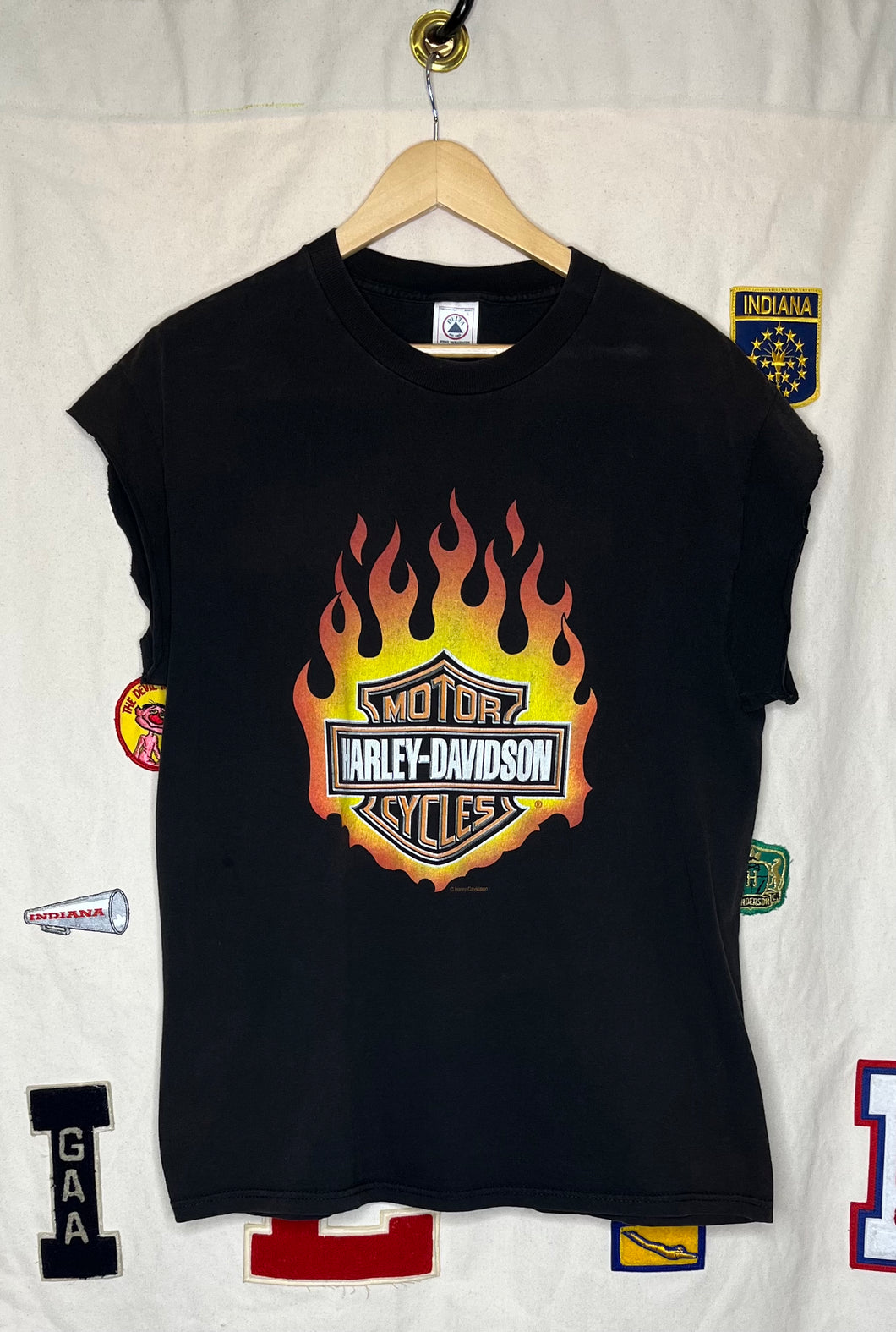 Harley-Davidson Fire Sleeveless Cutoff T-Shirt: L