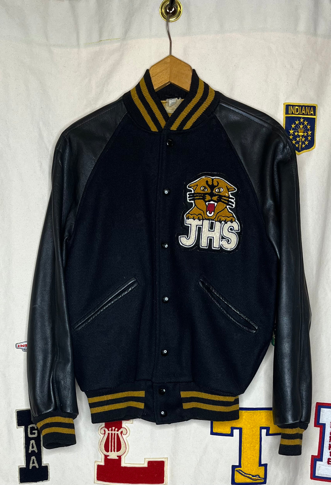 1980 Jasper High School Leather Letterman Varsity Jacket: S