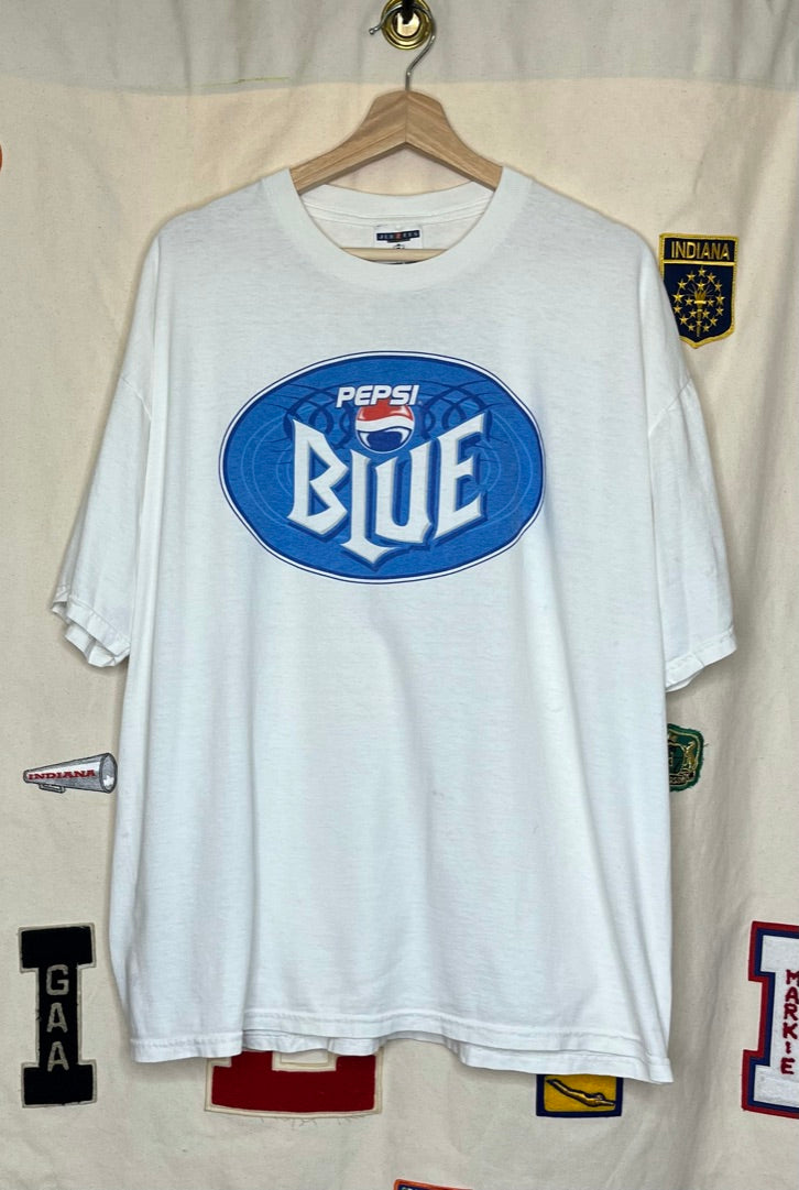 Pepsi Blue Soda White T-Shirt: XL