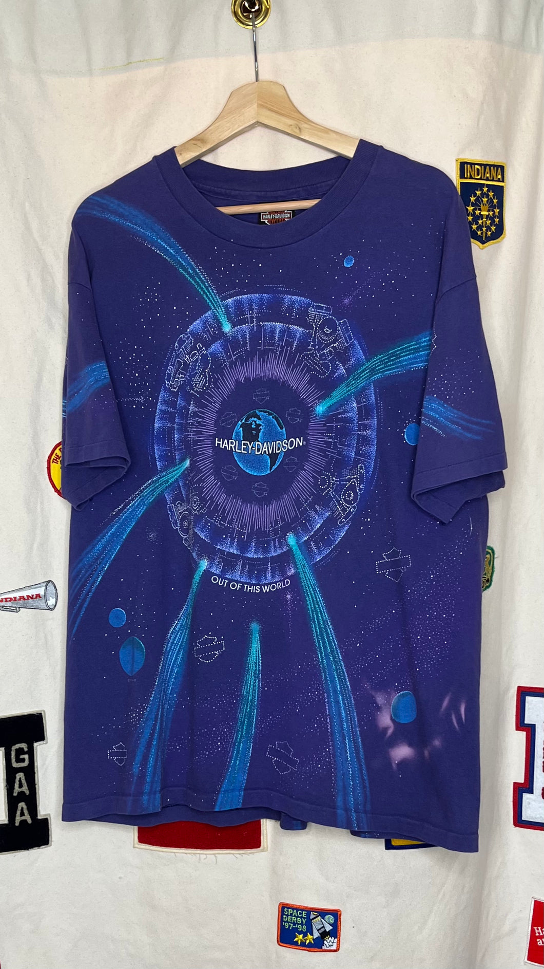 Harley-Davidson Out of this World Cosmic Galaxy Purple All-Over-Print T-Shirt: XL