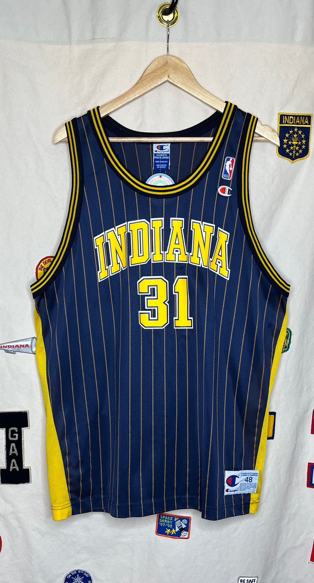 Indiana Pacers Reggie Miller Champion Pinstripe Jersey XL