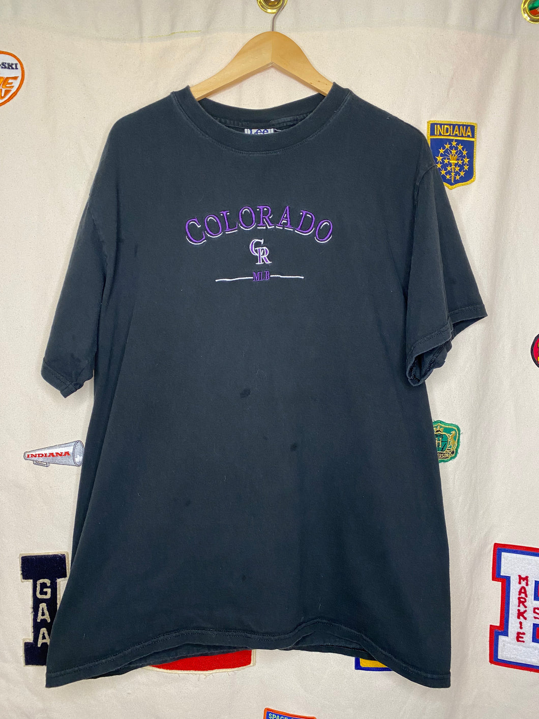 Colorado Rockies MLB Lee Sport Embroidered T-Shirt: L