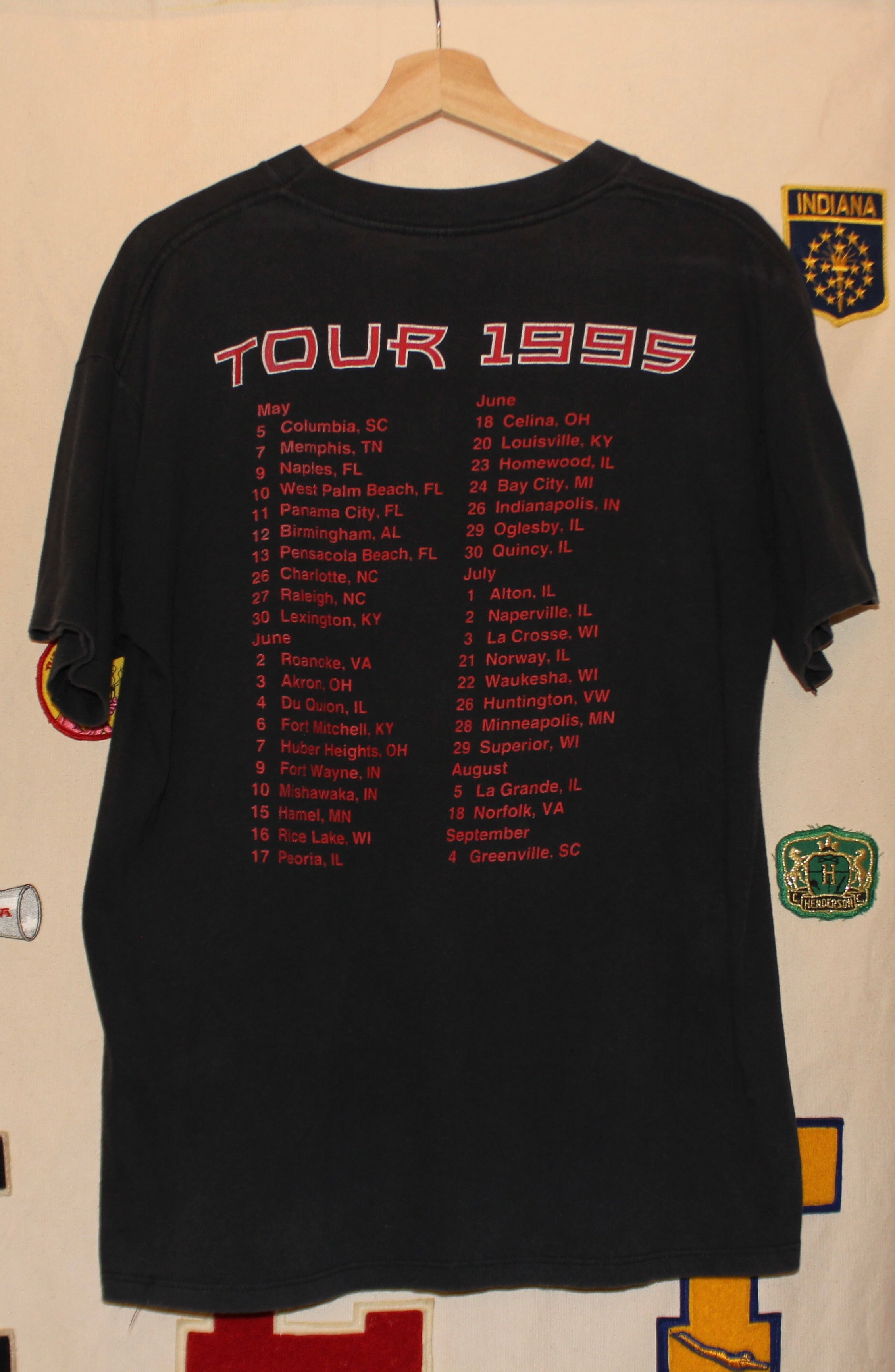 Vintage 1995 .38 Special Band Tour Nascar T-Shirt: L