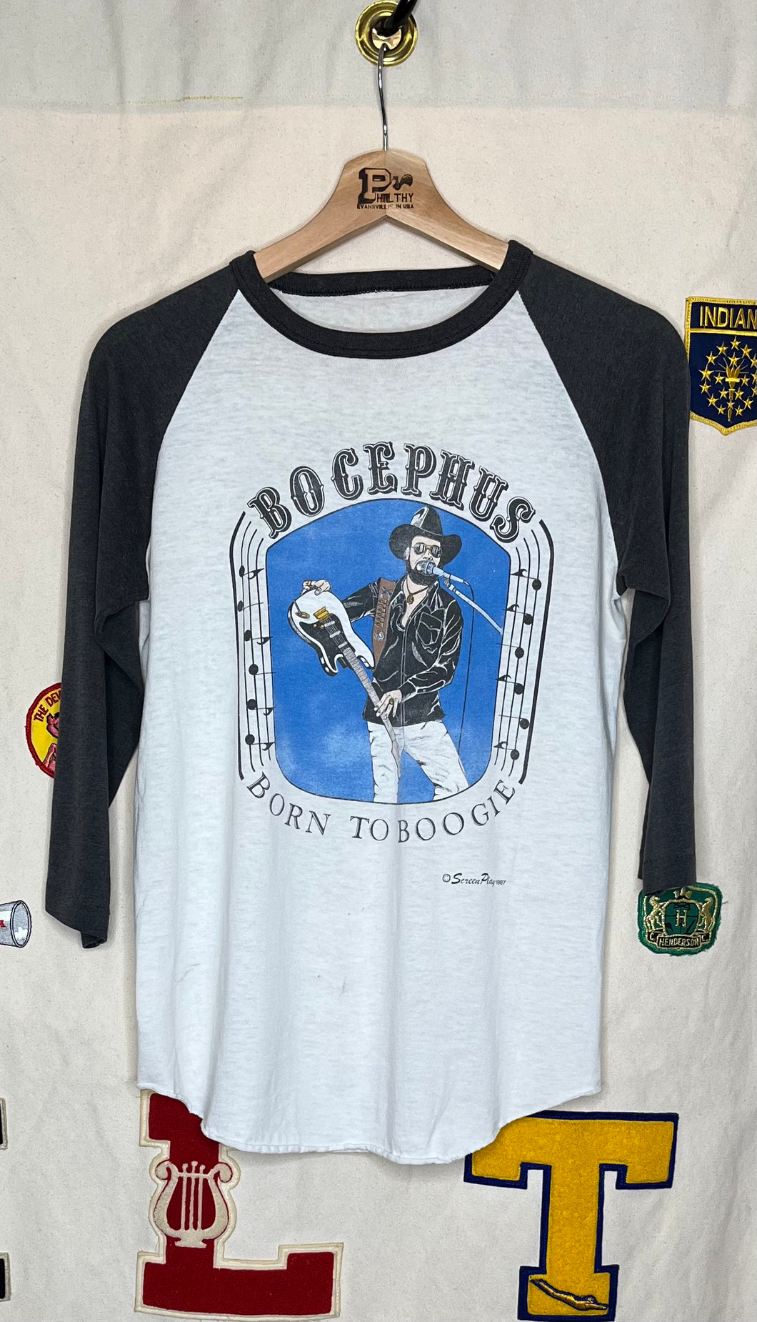 1987 Hank Williams Jr. Bocephus Raglan T-Shirt: M