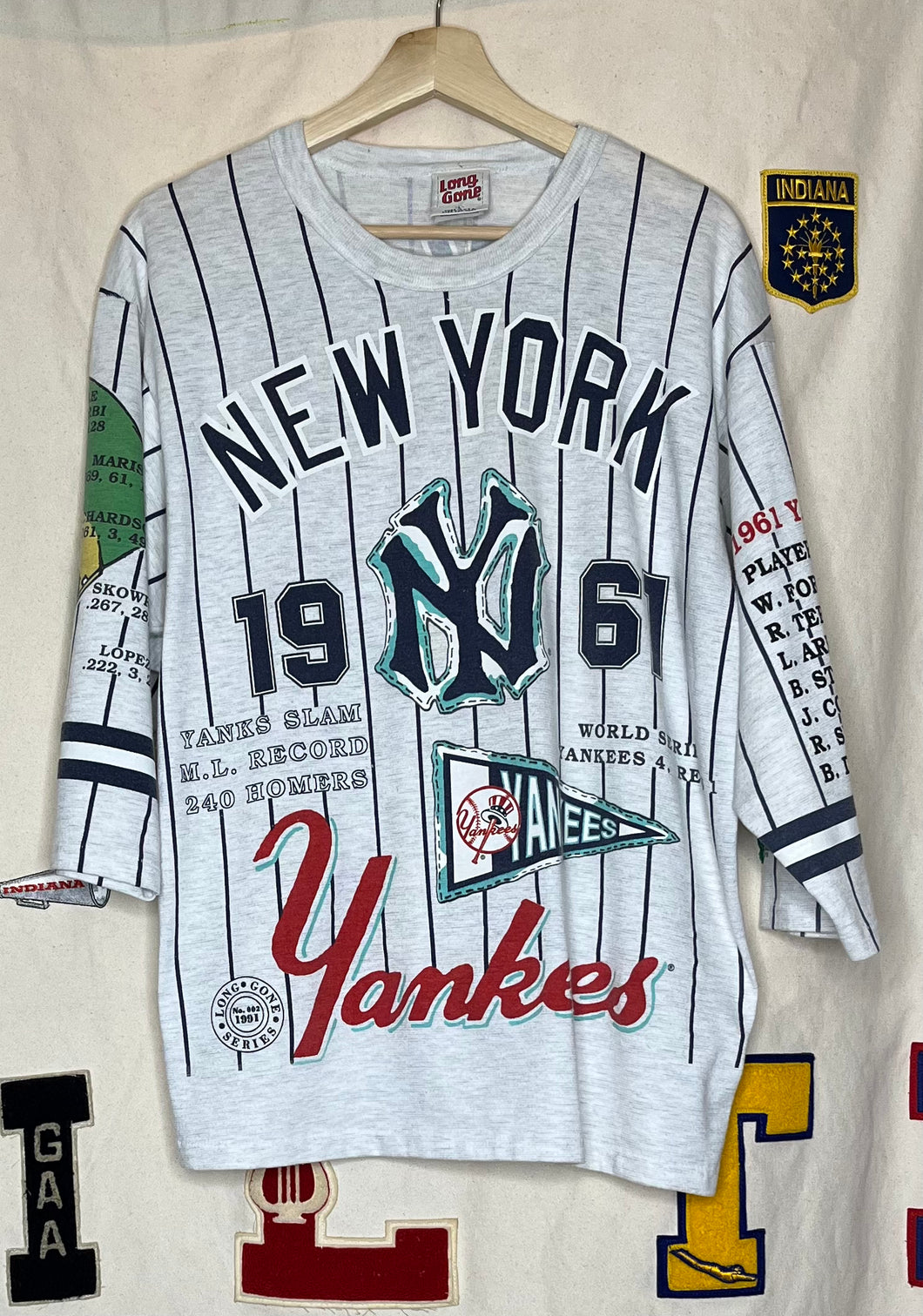 New York Yankees Long Gone AOP Raglan T-Shirt: L