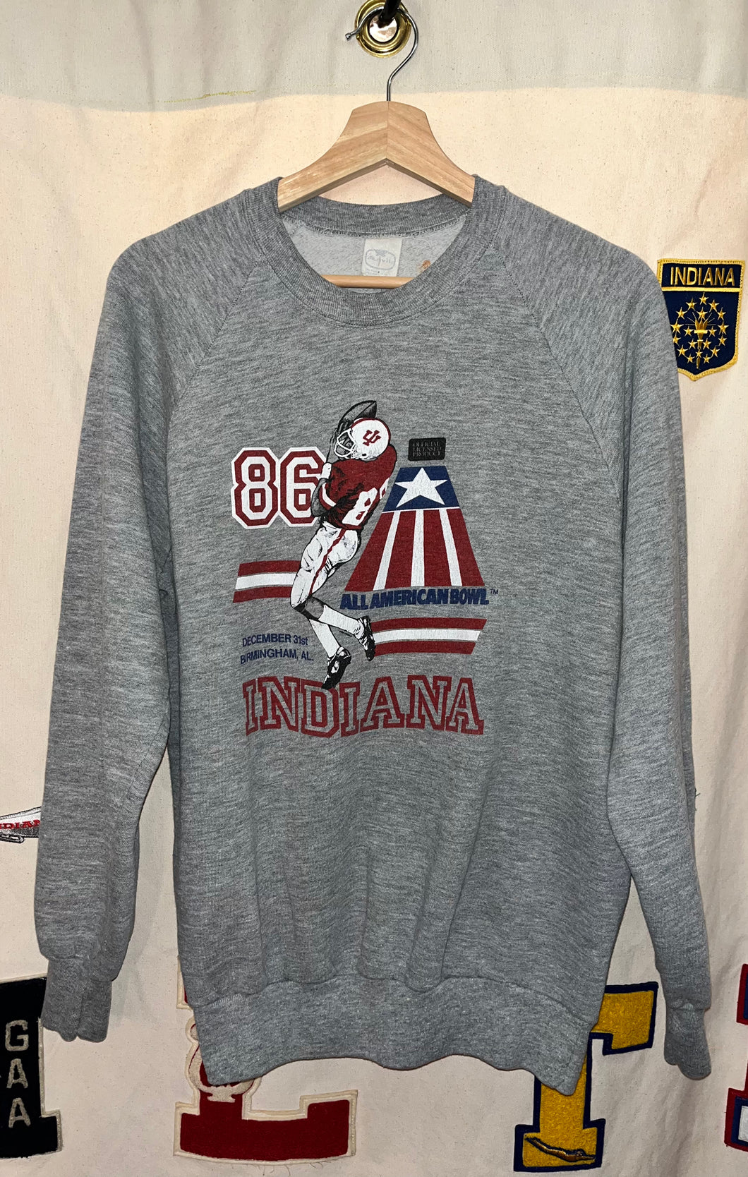 1986 Indiana University Football Crewneck: XL