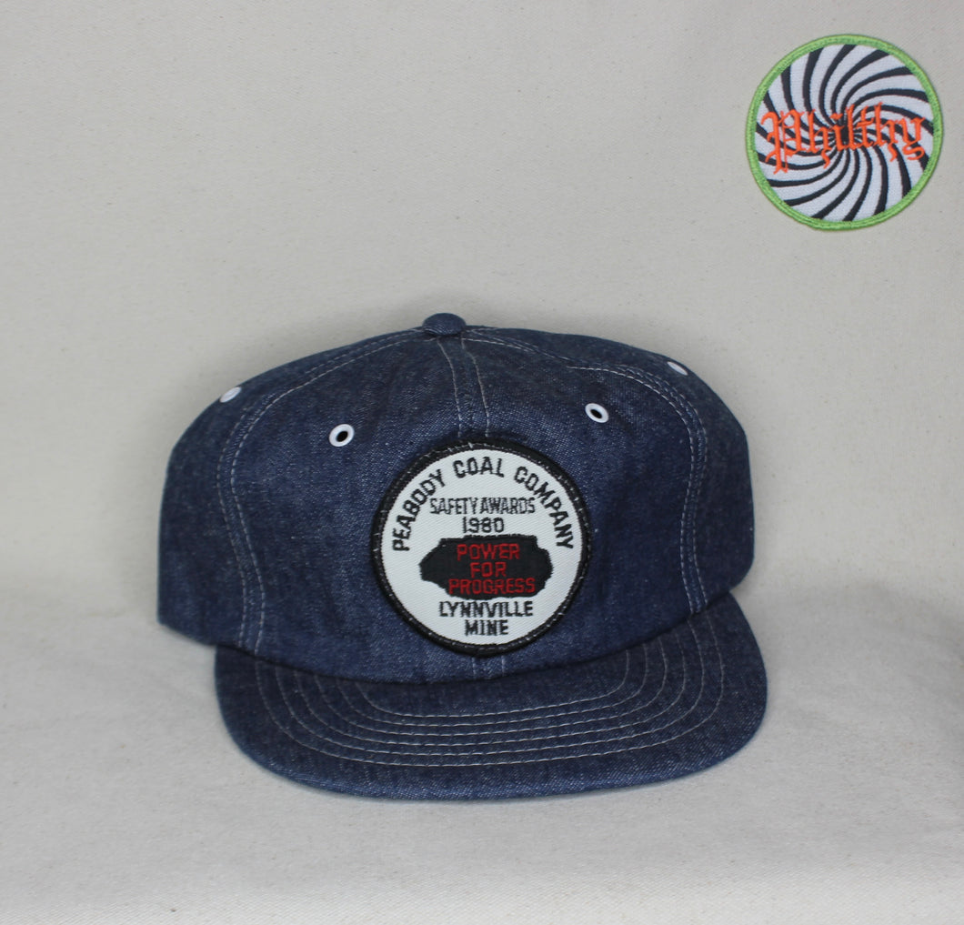 Vintage 1980 Denim Peabody Coal Lynnville Snapback Hat
