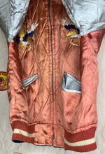 Load image into Gallery viewer, Vintage Japan Satin Suka Souvenir Bomber Jacket Pink/Blue Reversible: S
