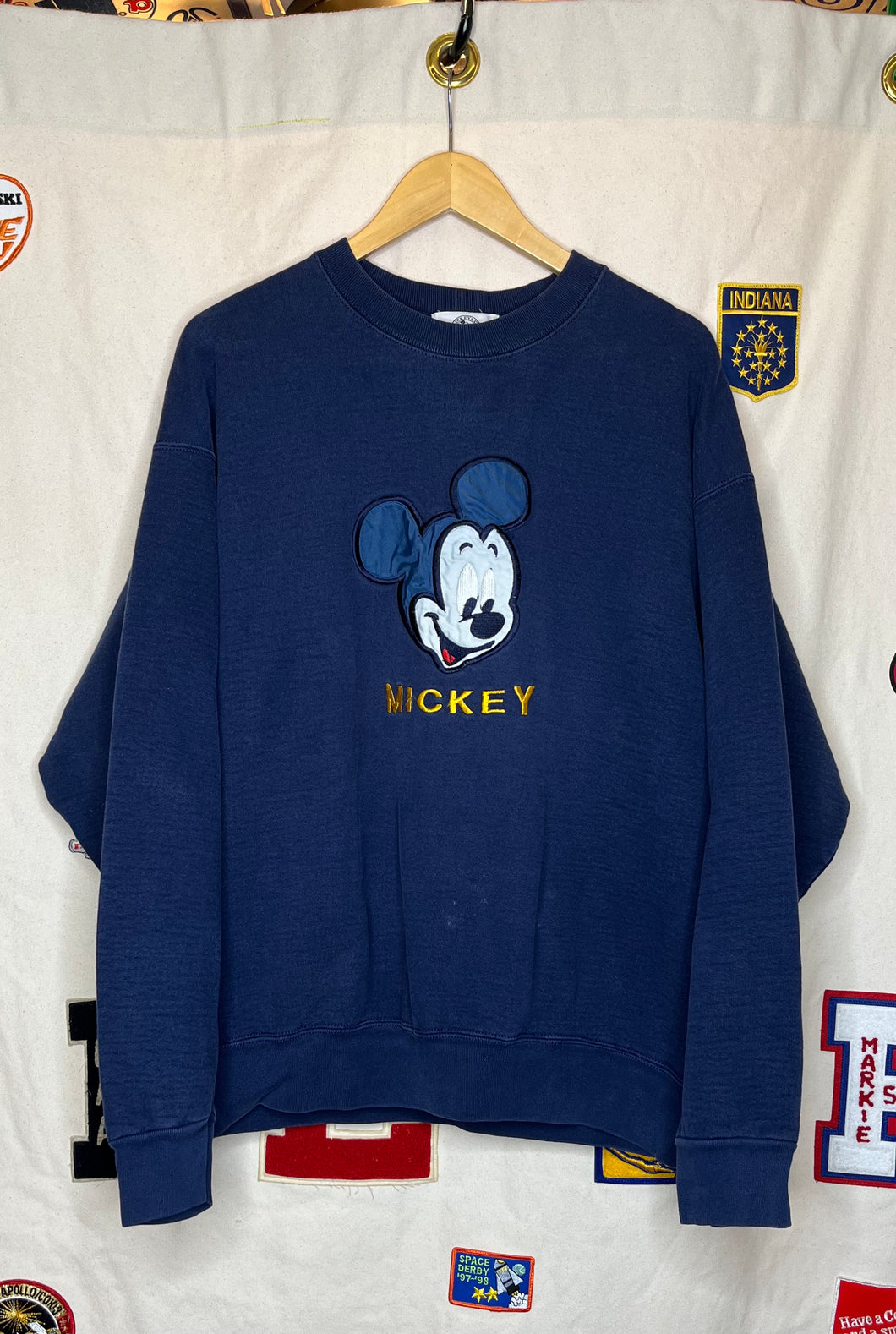 Vintage Mickey Mouse Disney Embroidered Crewneck: XL