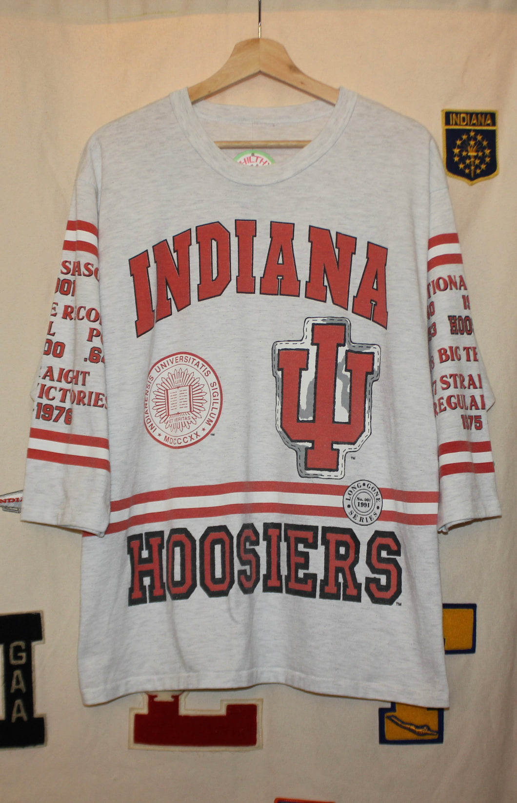 Indiana University Basketball 3/4 Sleeve T-Shirt: L/XL