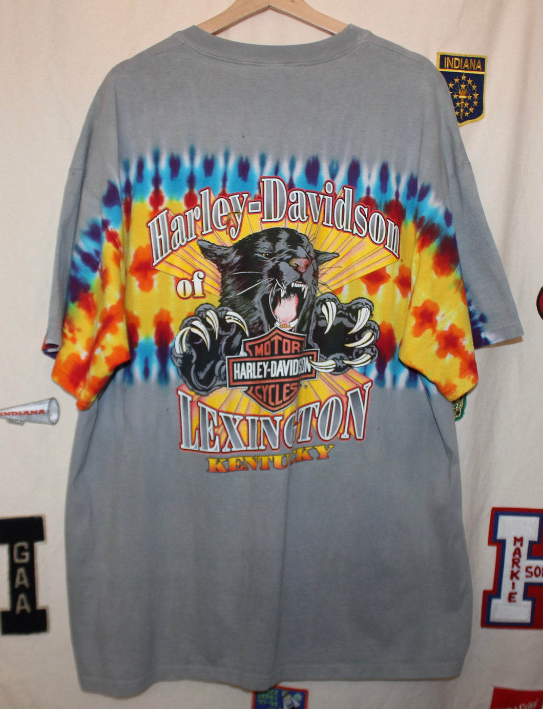 Tie Dye Harley Davidson 1999 Panther T-Shirt: 2XL