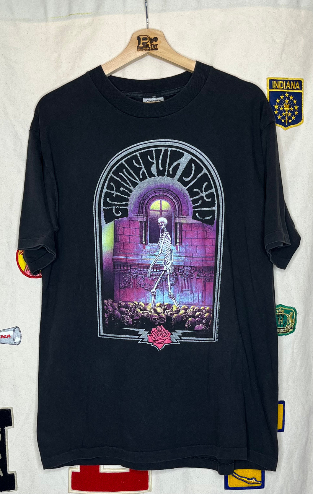 1990 Grateful Dead Skeleton Rose T-Shirt: XL