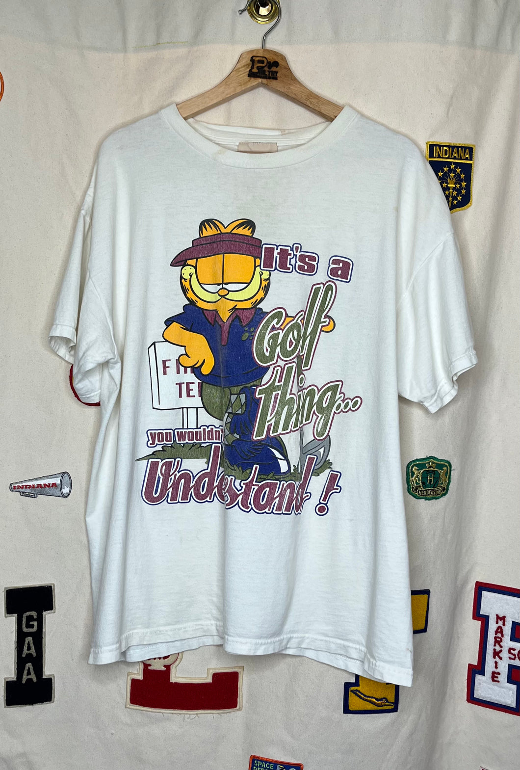 Garfield Golf White T-Shirt: L/XL