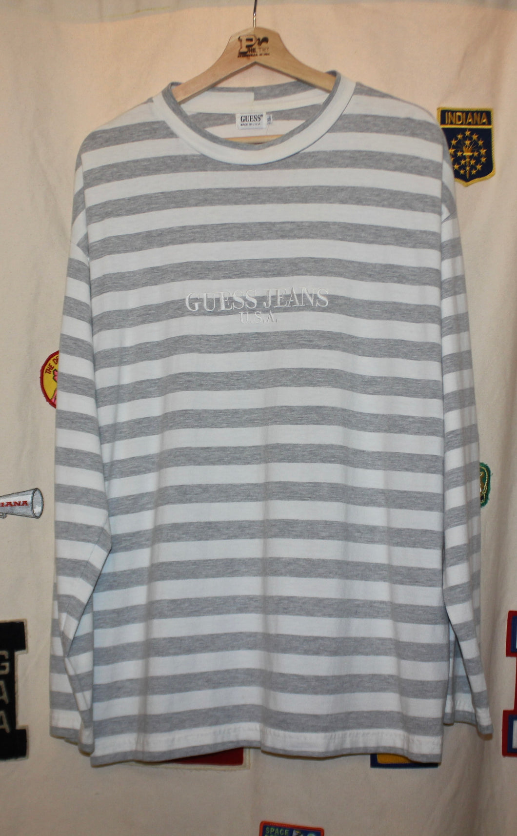 GUESS Jeans Striped Long Sleeve T-Shirt: XL