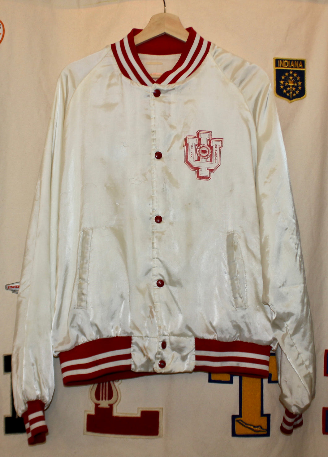 Indiana University White Satin Jacket: XL