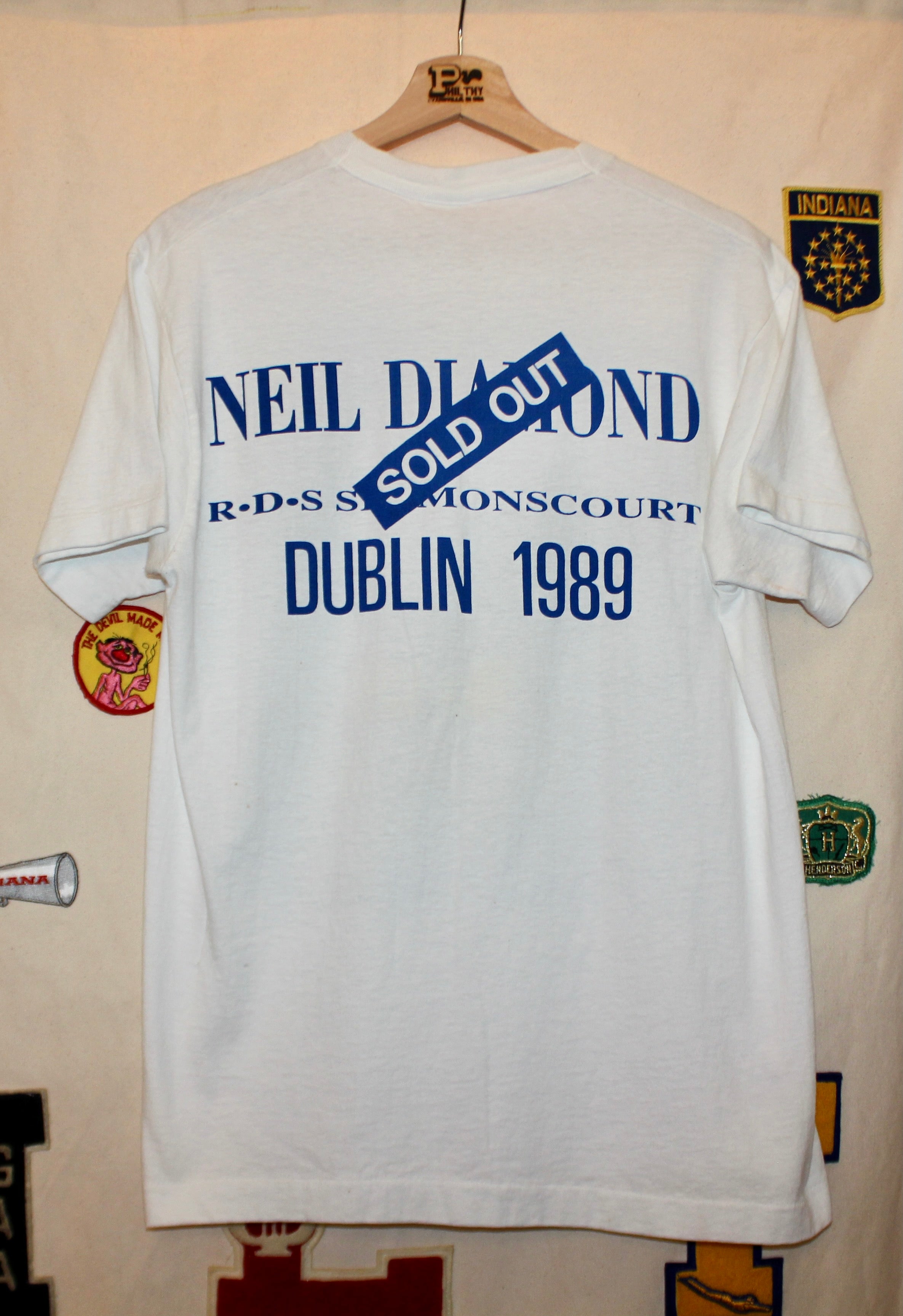 Vintage 1989 Neil Diamond Tour White T-Shirt: L