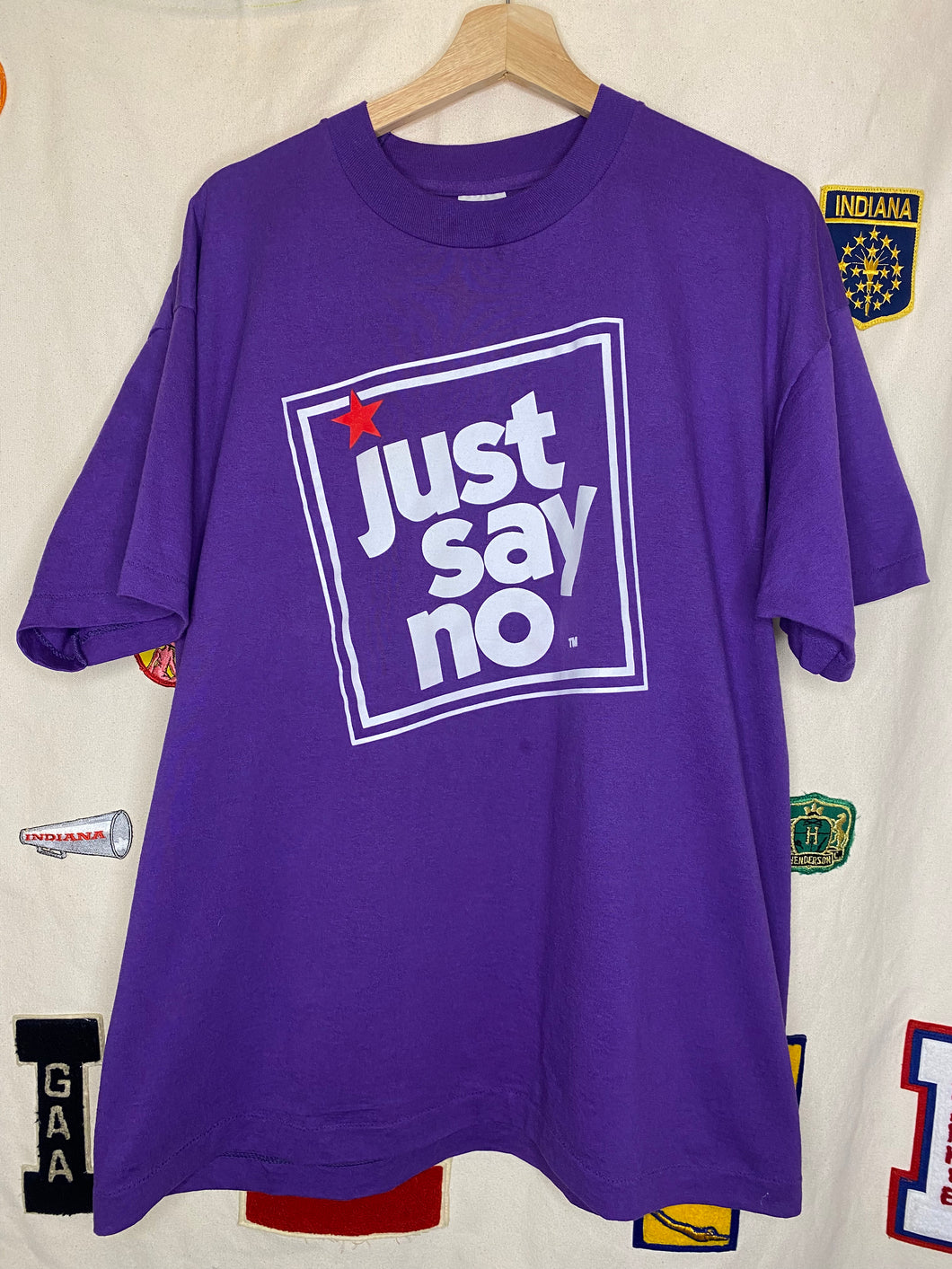 Just Say No to Drugs Purple T-Shirt: XL