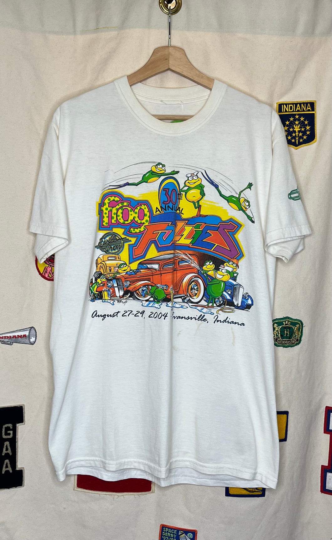 2004 Frog Follies Evansville White T-Shirt: XL