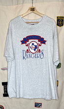 Load image into Gallery viewer, Vintage Texas Rangers MLB Embroidered Grey Bike T-Shirt: XXL
