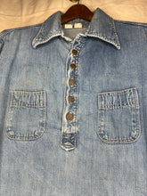 Load image into Gallery viewer, 70s Denim Half-Button Work-Shirt: L
