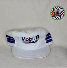 Load image into Gallery viewer, Vintage Mobil 1 Racing 3-Stripe Mesh Trucker Hat Snapback USA
