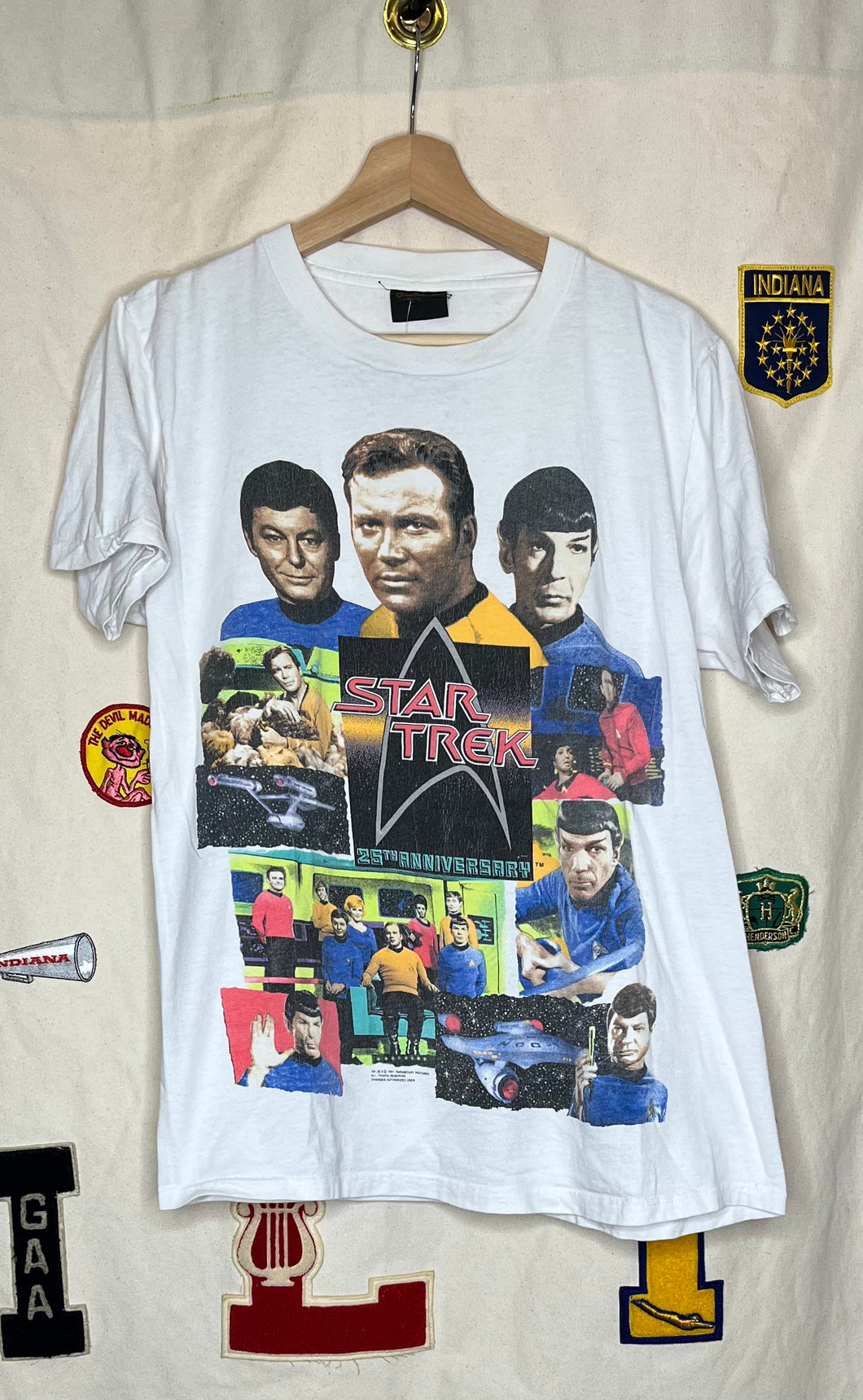 25th Anniversary Star Trek White T-Shirt: L