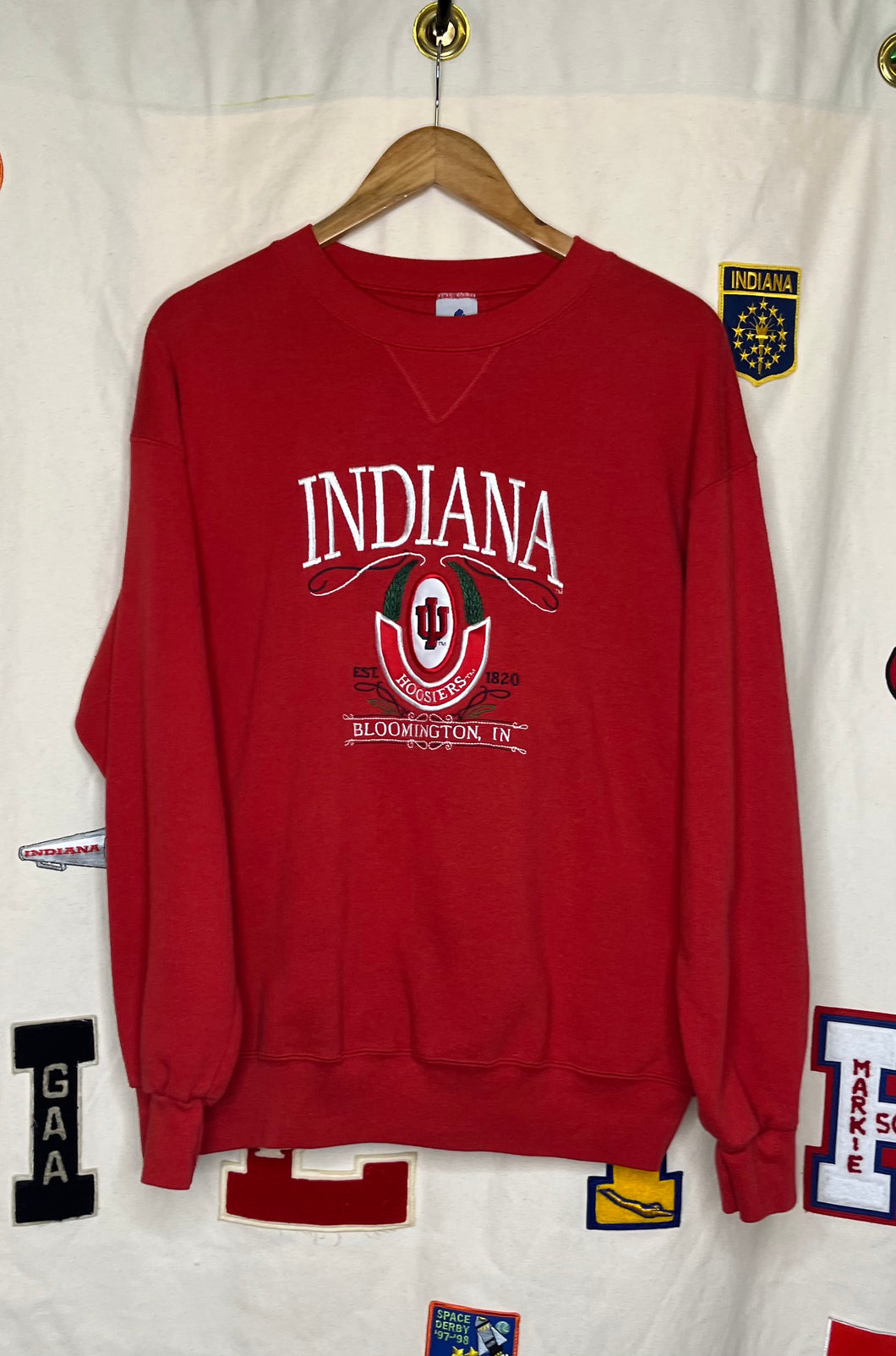 Indiana University Embroidered Crewneck: L