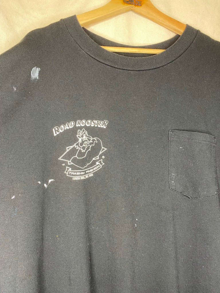 Road Rooster Trash Fashion Black T-Shirt: XXL