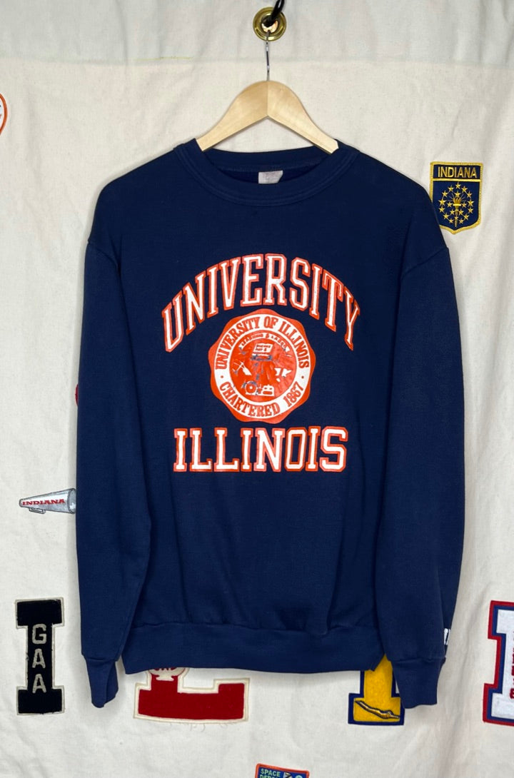 University of Illinois Blue Crewneck: L/XL