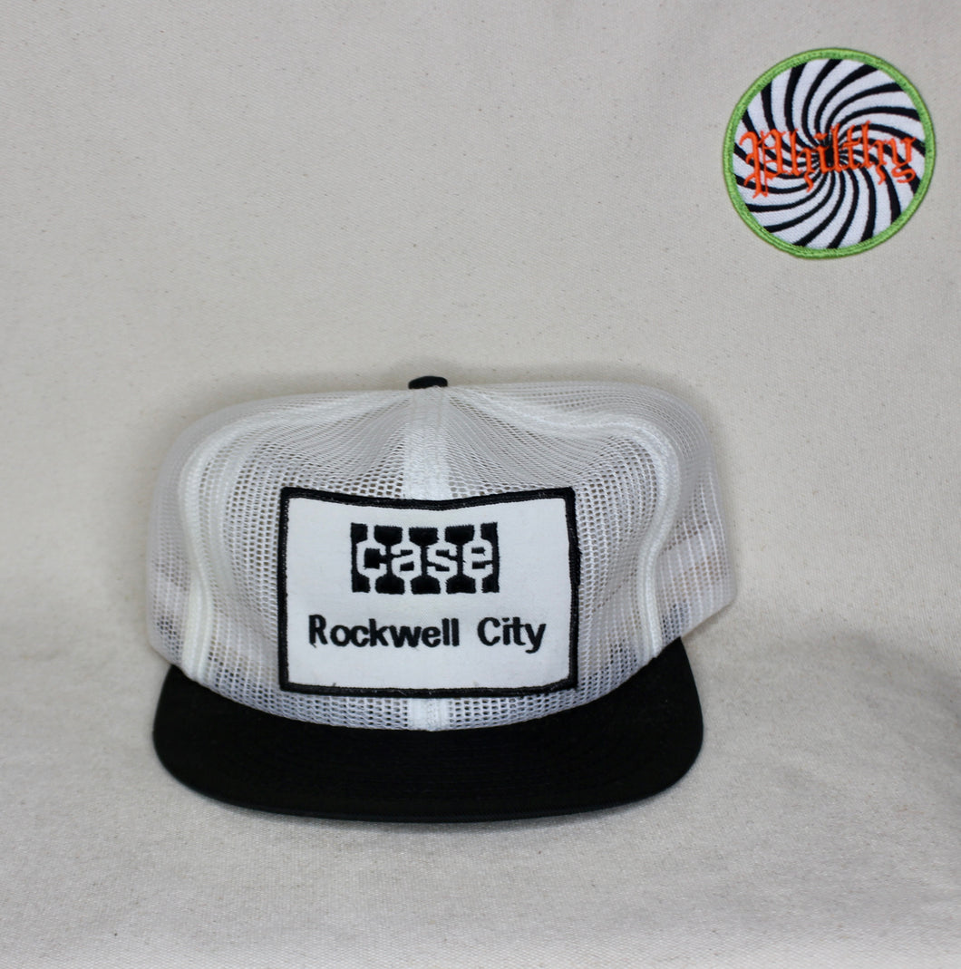 Vintage Case Rockwell City All Mesh Snapback Patch Trucker Farmer Hat