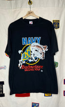 Load image into Gallery viewer, Navy University Budweiser T-Shirt: XL
