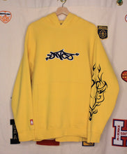 Load image into Gallery viewer, Vintage JNCO Jeans Yellow Embroidered Hoodie Sweatshirt: Large
