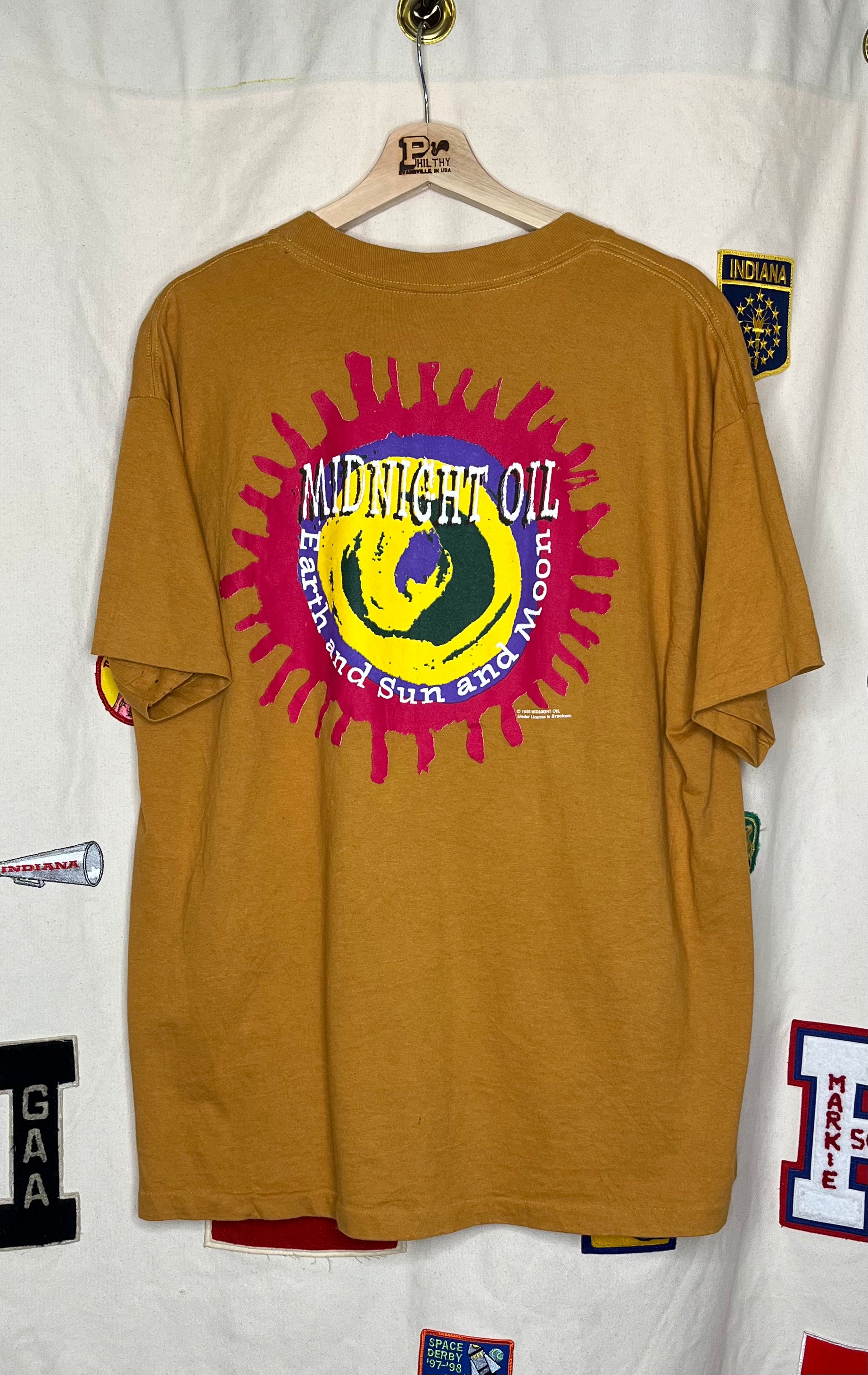 Midnight Oil Tシャツ XL 1993 Midnight Oil Earth Sun and Moon All Over Print T-Shirt