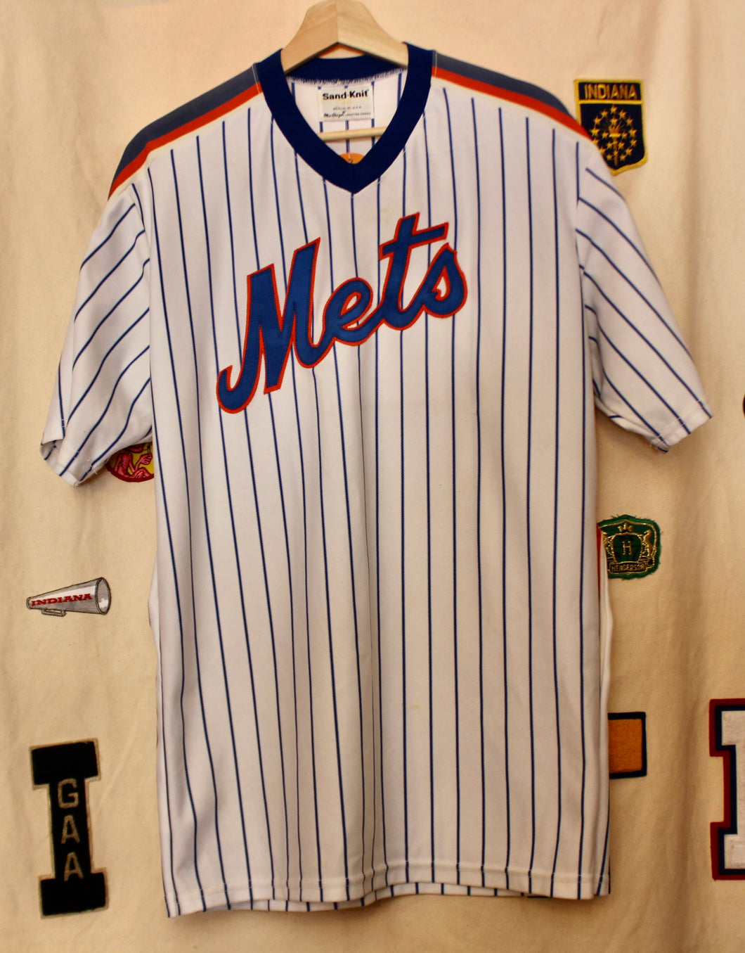 Vintage New York Mets Sandknit Pinstripe Jersey: L/XL
