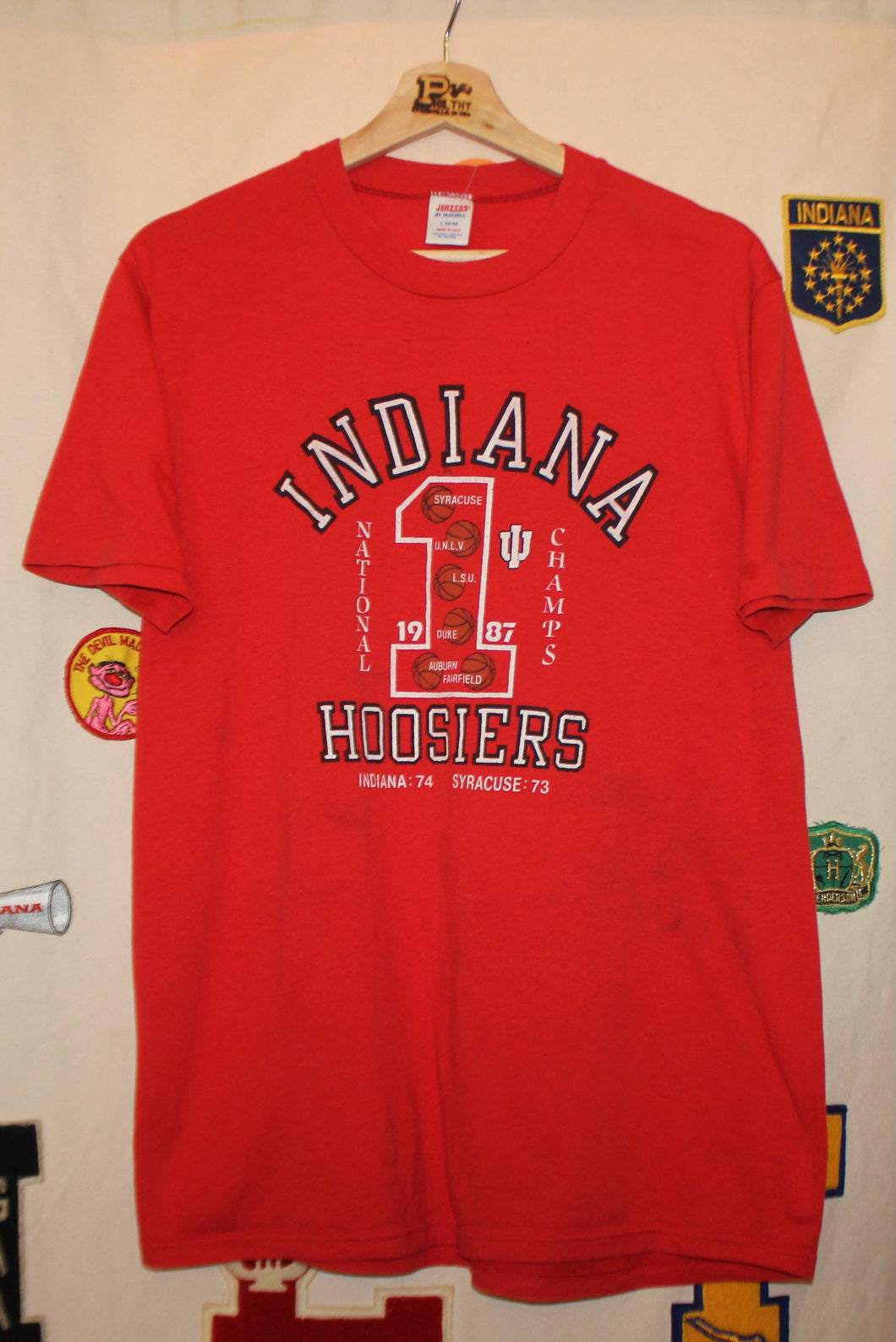 1987 Indiana Hoosier National Champions T-Shirt: L