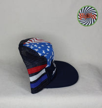 Load image into Gallery viewer, Vintage Eagle Run or Burn 3-Stripe Mesh Trucker Hat
