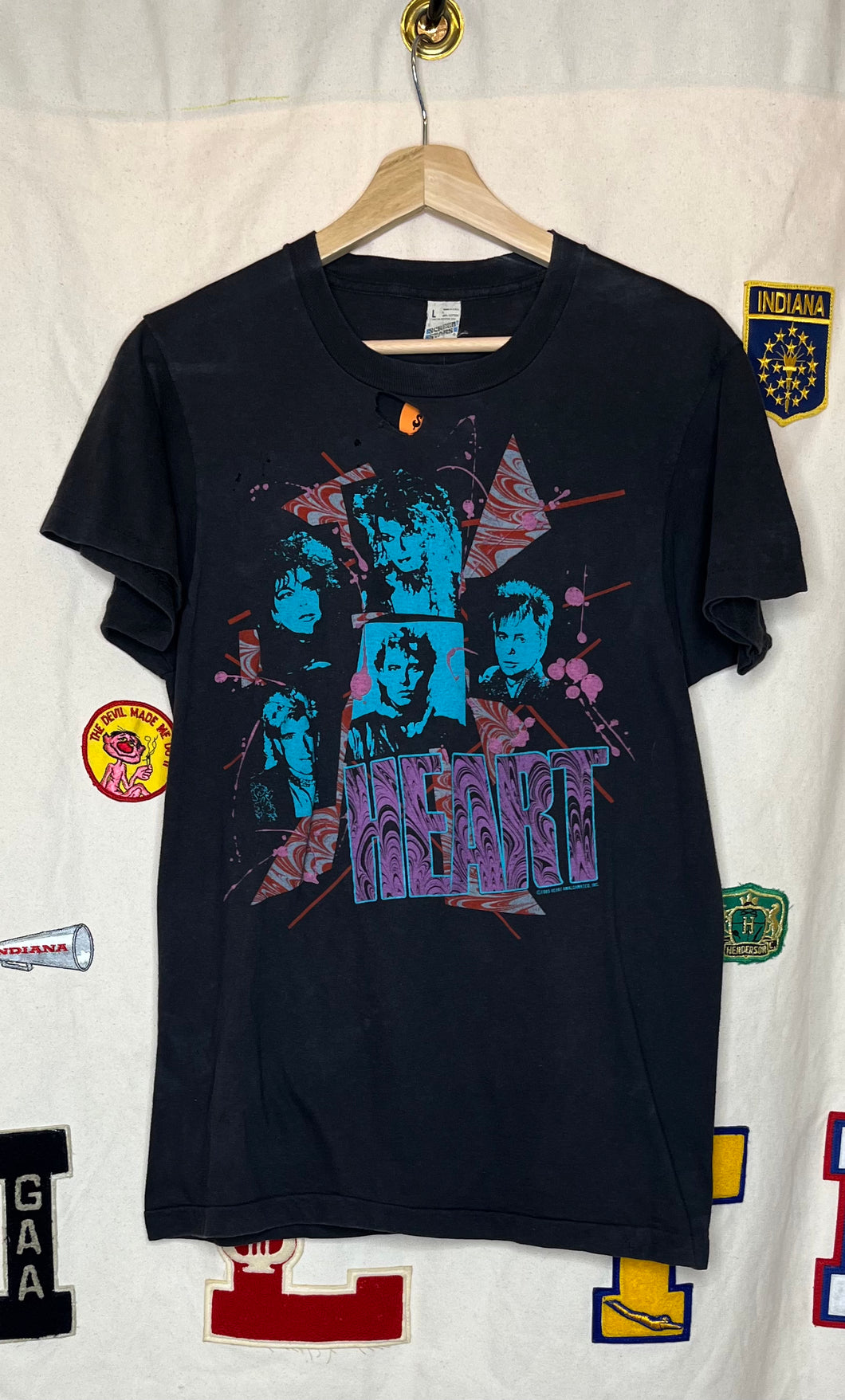 Vintage 1985-86 Heart Thrashed Band World Tour T-Shirt: M