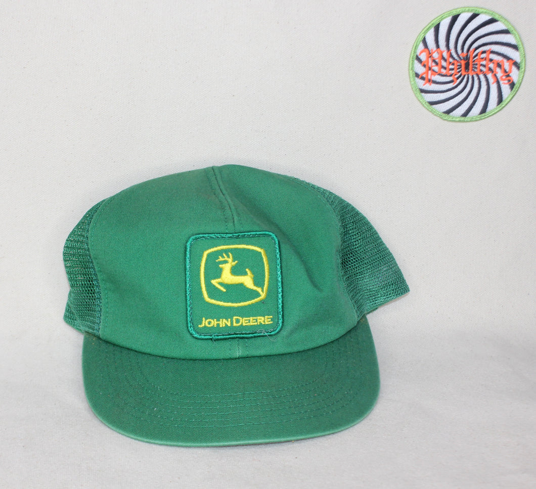 Vintage John Deere Farming Mesh Patch Snapback Hat K-Products