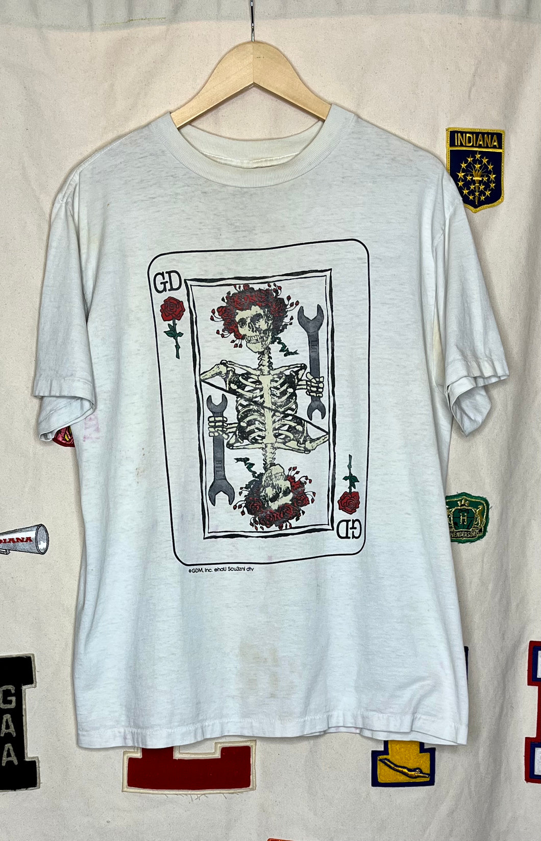 Grateful Dead Playing Card Skeleton T-Shirt: L
