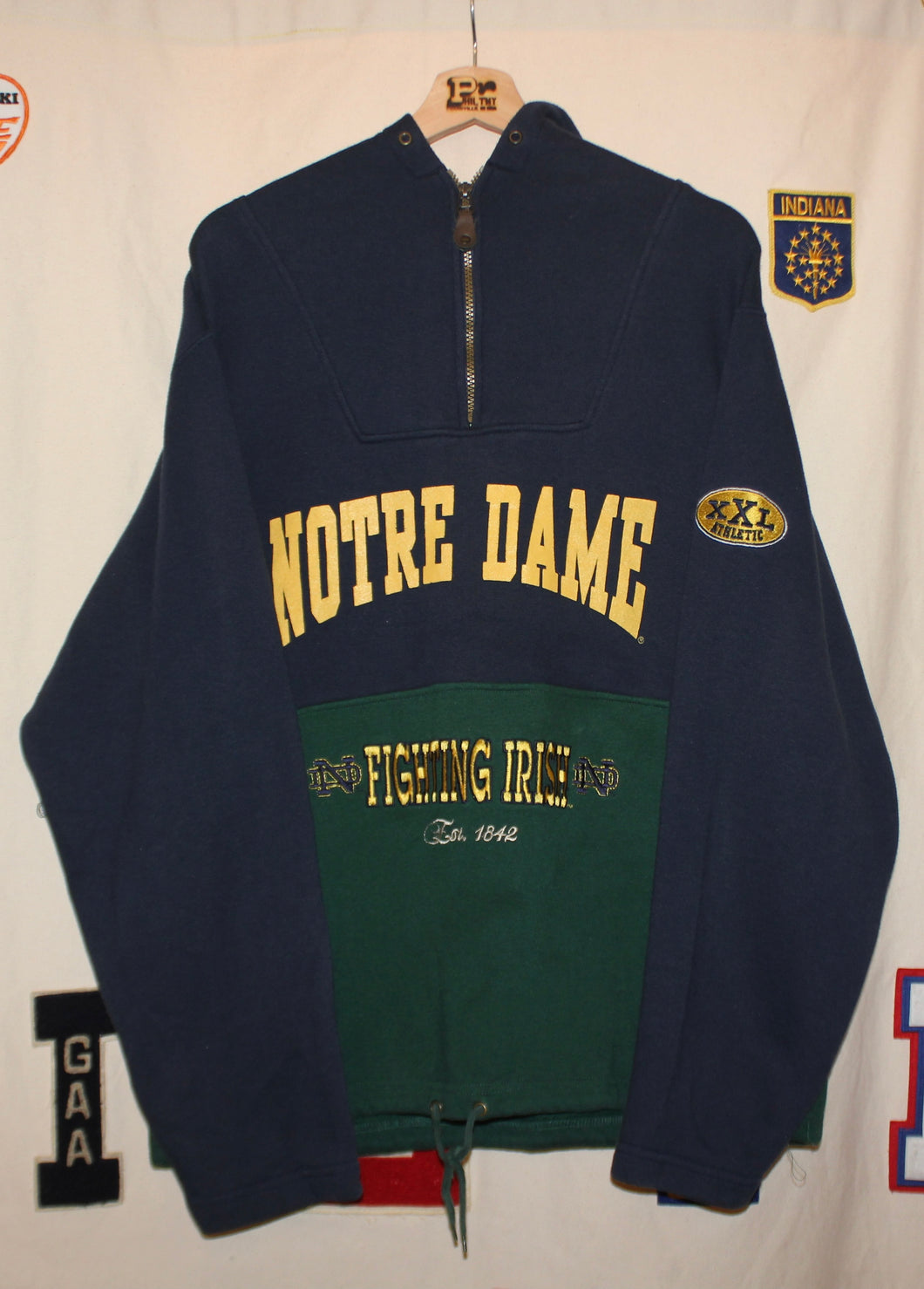 Notre Dame Fighting Irish Quarter-Zip Hoodie: L
