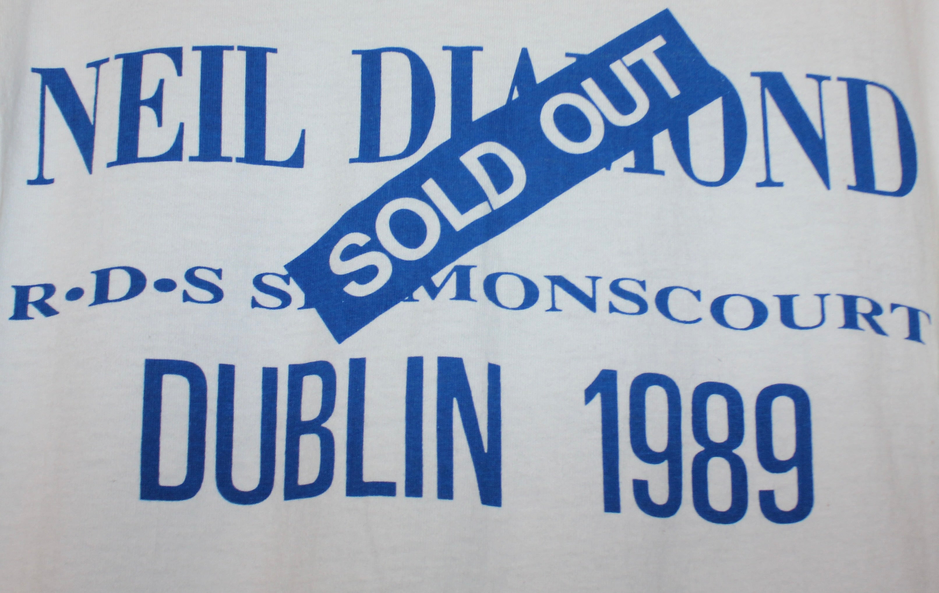 Vintage 1989 Neil Diamond Tour White T-Shirt: L