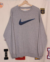 Load image into Gallery viewer, Vintage Nike Blue Swoosh USA Grey Crewneck Sweatshirt: Medium
