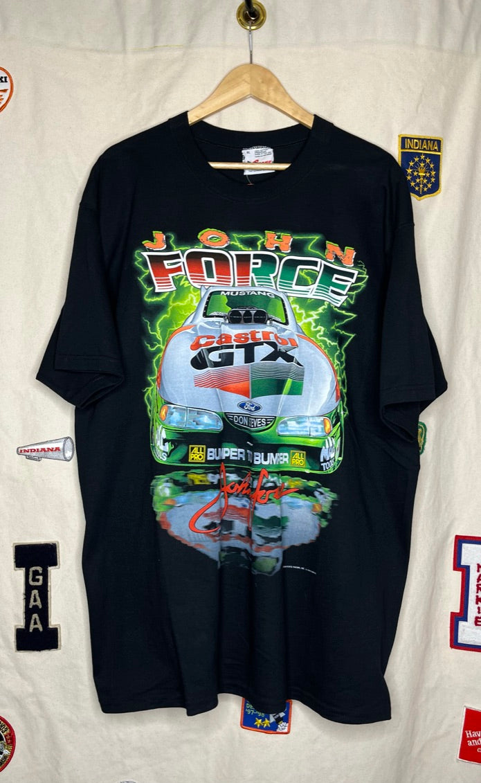 John Force Lightning Nascar Double-Sided T-Shirt: XL