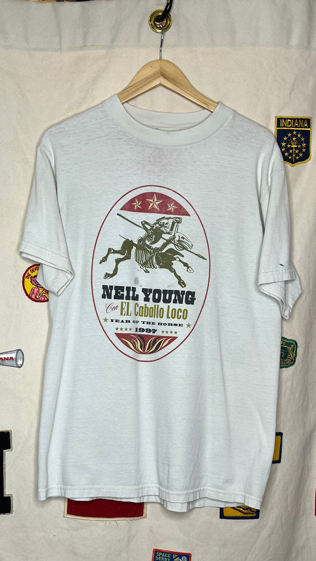 1997 Neil Young Fear of the Horse White Tour T-Shirt: L/XL