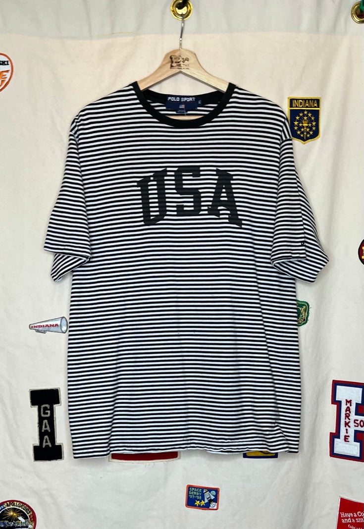 Polo Sport USA Striped T-Shirt: XL