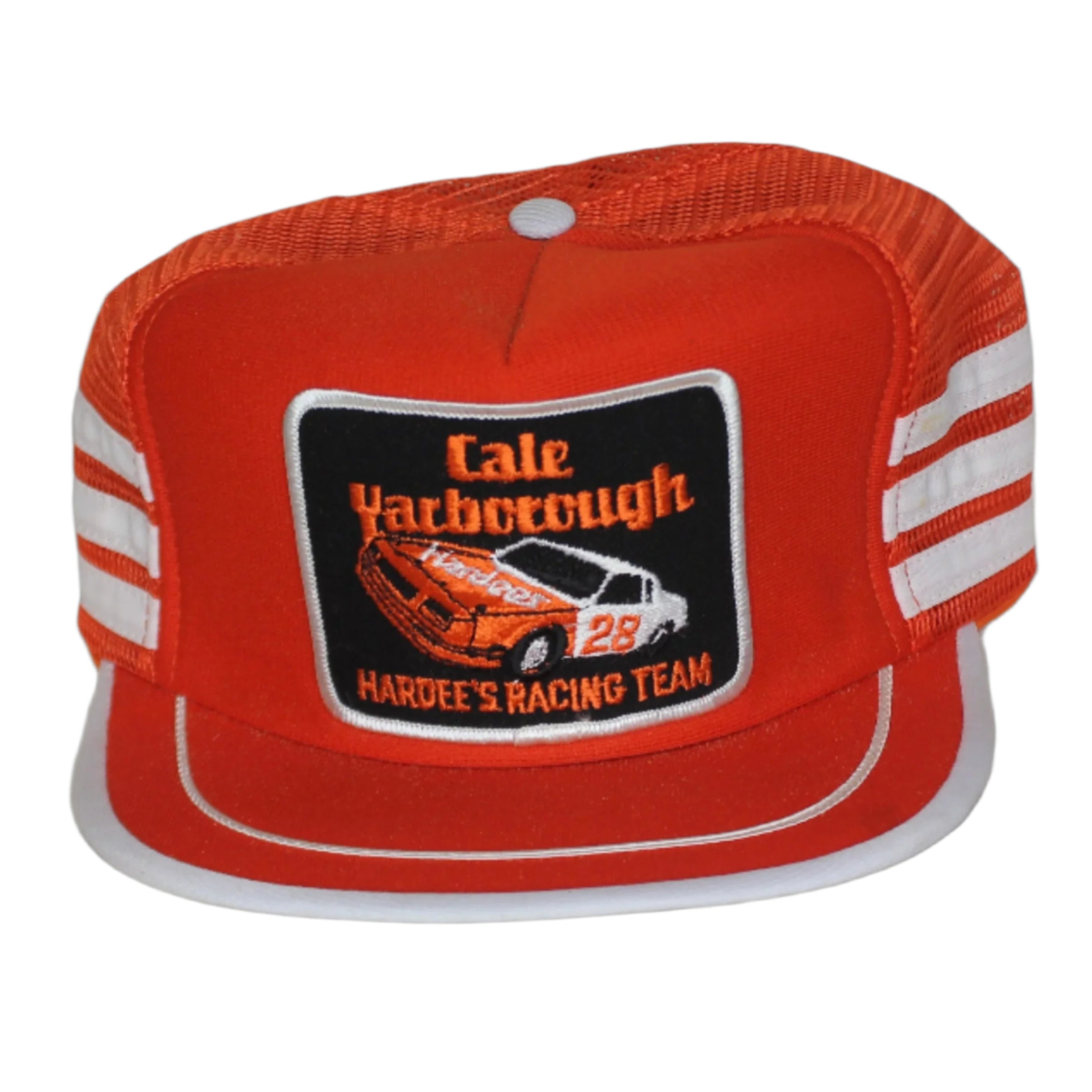 Vtg Cale Yarborough Hardees Racing 28 Nascar 3-Stripe 80's Patch Trucker Hat
